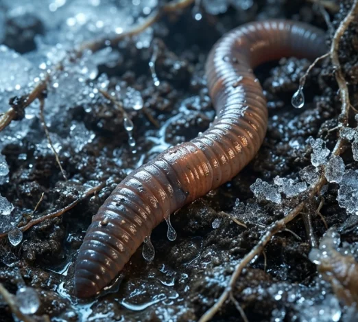 ver de terre sur sol humide illustrant la pleine lune de mars qui porte ce nom