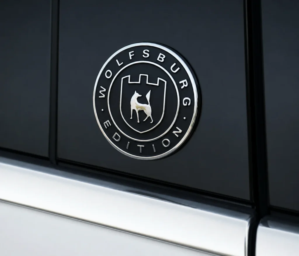 le loup de wolswagen sur le blason Wolfsburg edition de montant de porte