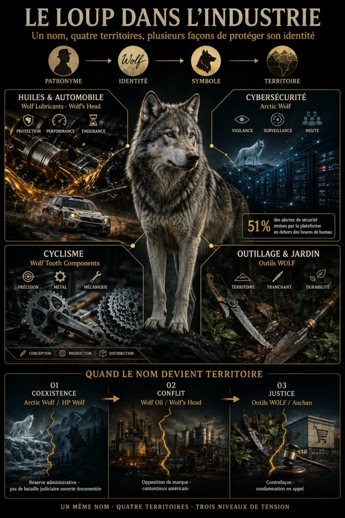 Infographie sur le loup dans l'industrie, Wolf présent dans quatre secteurs industriels