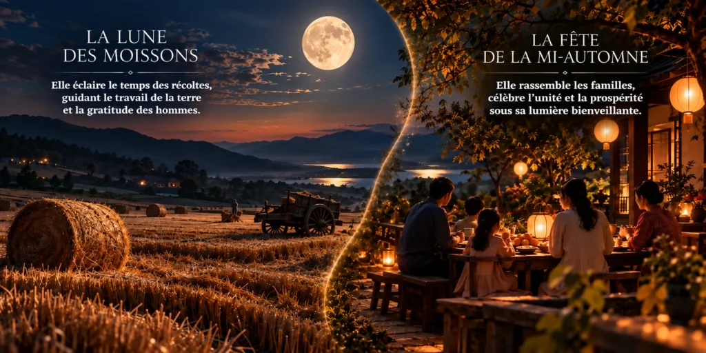 lune des moissons difference culturelle entre europe et le temps gagné et asie avec repas partagé